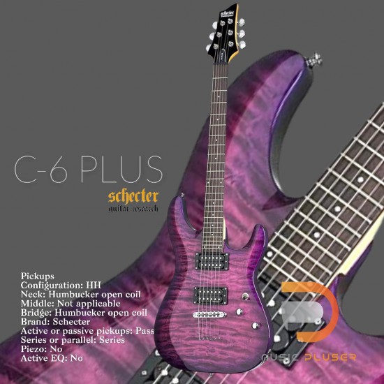 Schecter C-6 デラックスサテンパープルエレキギター Schecter C